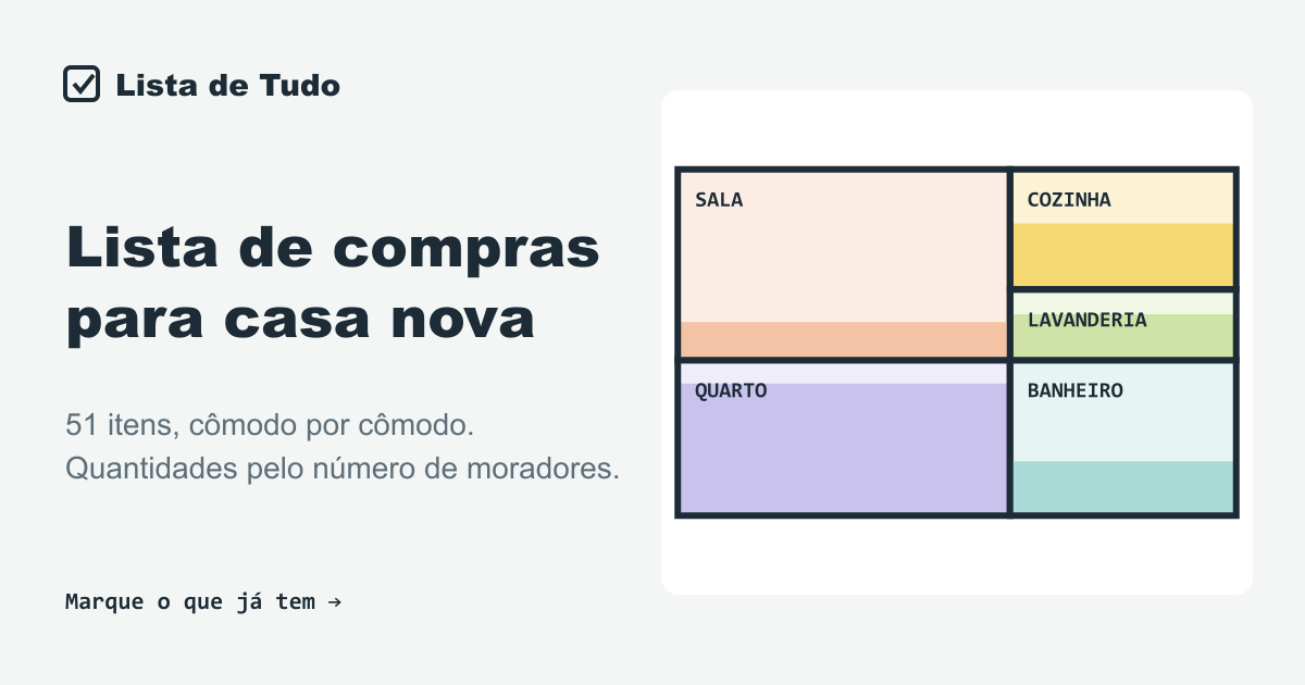 Planta da lista de compras para casa nova